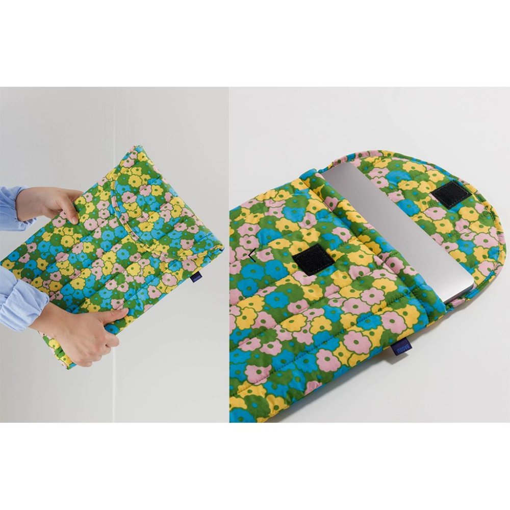Baggu Flowerbed Print Puffy Laptop Sleeve 16"